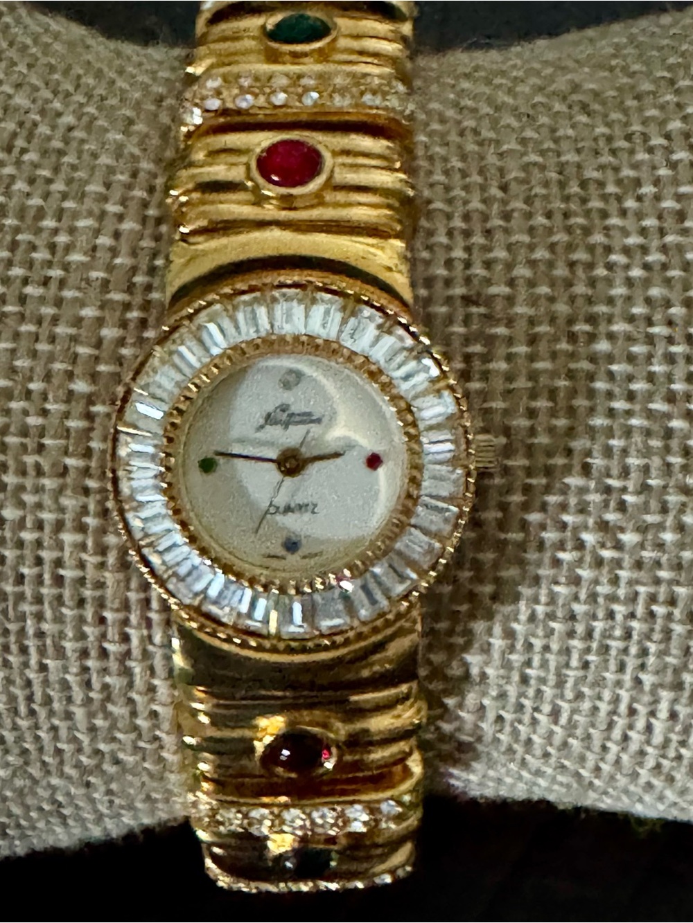 Vintage Pierre Jacquard Gold Tone Quartz Dress Watch